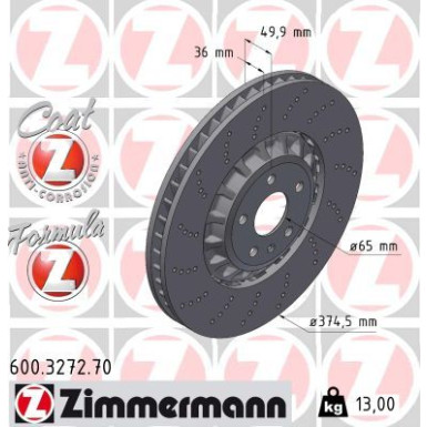 ZIMMERMANN Bremsscheibe | 600.3272.70