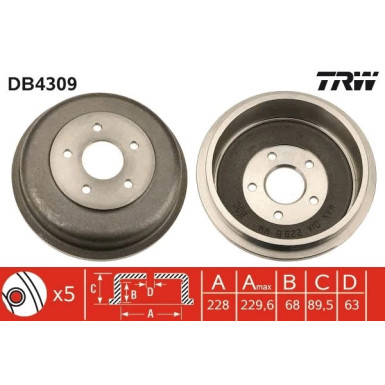 TRW Bremstrommel | DB4309