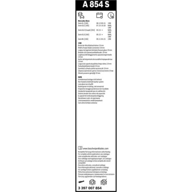 BOSCH | Wischerblatt A854S | Aerotwin, Mercedes 350,450,500 | 3397007854