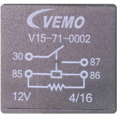 VEMO Relais, Kühlerlüfternachlauf