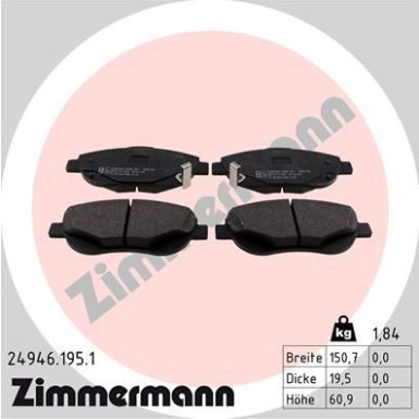 ZIMMERMANN Bremsbeläge ZIMMERMANN Bremsbeläge