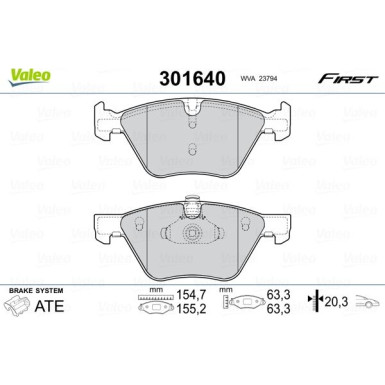VALEO Bremsbeläge | 301640