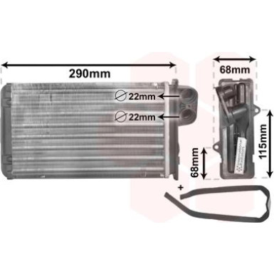 VAN WEZEL Wärmetauscher, Innenraumheizung 40006100 VAN WEZEL Wärmetauscher, Innenraumheizung 40006100