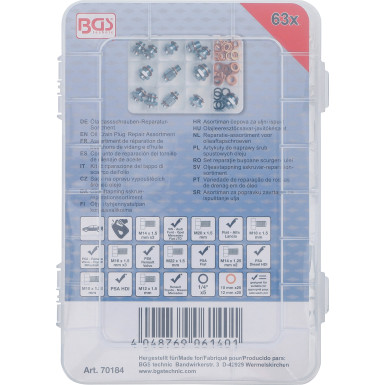 BGS Ölablassschrauben-Reparatur-Sortiment | 63-tlg | 70184