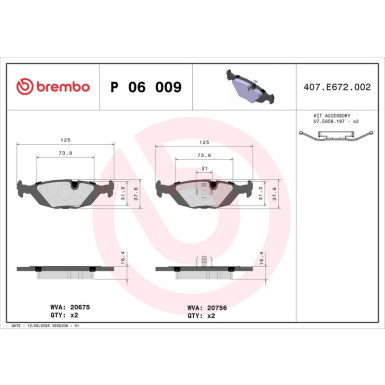 BREMBO Bremsklötze HA | BMW 3, 5, 6, 7 82-94 | P 06 009 BREMBO Bremsklötze HA | BMW 3, 5, 6, 7 82-94 | P 06 009