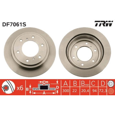 Bremsscheibe Mitsubishi T. Pajero 00 | DF7061S