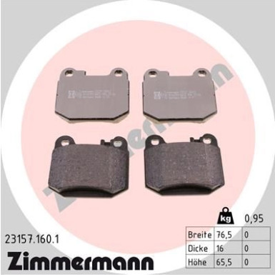 ZIMMERMANN Bremsbeläge 23157.160.1