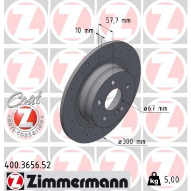 ZIMMERMANN Bremsscheibe | 400.3656.52