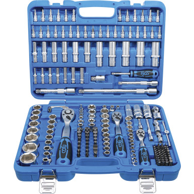 BGS Steckschlüssel-Satz Sechskant | Antrieb 6,3 mm (1/4"""") / 10 mm (3/8"""") / 12,5 mm (1/2"""") | Zollgrößen | 192-tlg | 2245