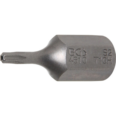 BGS Bit | Antrieb Außensechskant 10 mm (3/8"""") | T-Profil (für Torx) mit Bohrung T10 | 4610