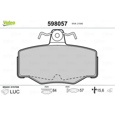 VALEO Bremsbeläge 598057