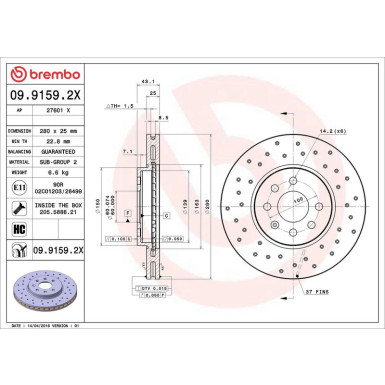 Bremsscheibe VA Xtra OPEL Astra H 04 XTRA LINE - Xtra 09.9159.2X