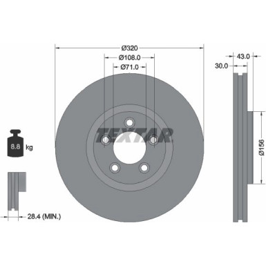 Bremsscheibe Jaguar P. S-Type 99-/Xj 03- 320X30 PRO 92158703