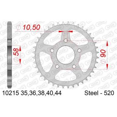 AFAM Kettenrad STAHL 35 Zähne | für 520 | 10215-35