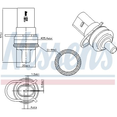 NISSENS Sensor, Kühlmitteltemperatur 207082