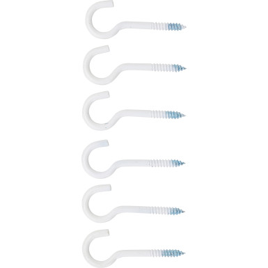 BGS Schraubhaken-Sortiment weiß kunststoffummantelt 60 mm 6-tlg BGS Do it yourself 88181