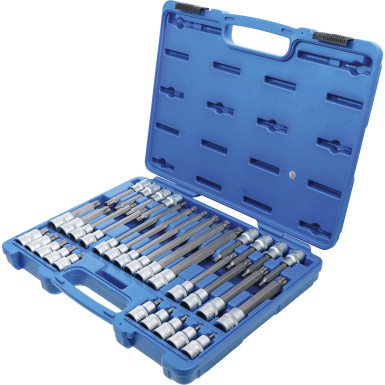 BGS Bit-Einsatz-Satz | Antrieb Innenvierkant 12,5 mm (1/2"""") | TPS-Profil (für Torx Plus) mit Bohrung TPS20 - TPS70 | 32-tlg | 5191