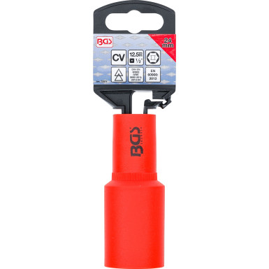 BGS VDE-Steckschlüssel-Einsatz Sechskant | Antrieb Innenvierkant 12,5 mm (1/2"""") | SW 24 mm | 72074