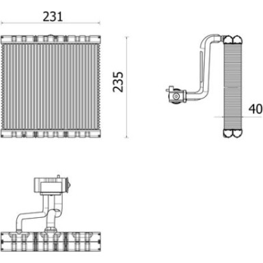 MAHLE Verdampfer, Klimaanlage AE 166 000P