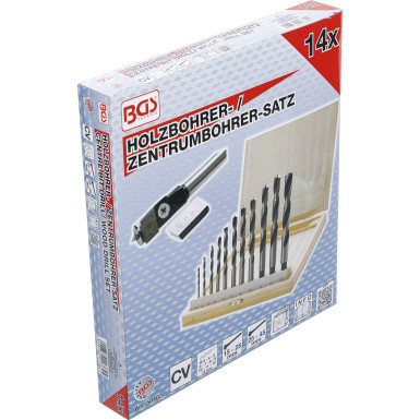 BGS Holzbohrer- / Zentrumbohrer-Satz | 14-tlg | 50403