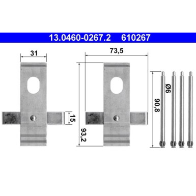 ATE Zubehör, Bremsbeläge 13.0460-0267.2