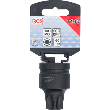 BGS Kraft-Bit-Einsatz | Antrieb Innenvierkant 20 mm (3/4"""") | T-Profil (für Torx) T100 | 5600