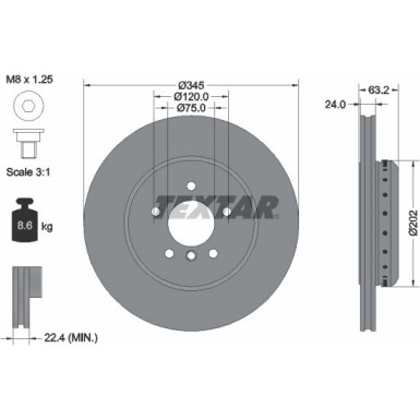 Bremsscheibe Bmw T. E60/E63 04 PRO+ 92182525