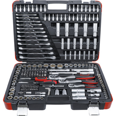 BGS Steckschlüssel-Satz Antrieb 6,3 mm (1/4 ) / 10 mm (3/8 ) / 12,5 mm (1/2 ) 216-tlg BGS Do it yourself 15216