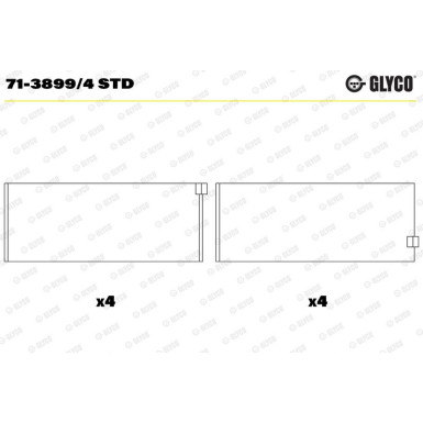 GLYCO Pleuellager 71-3899/4 STD