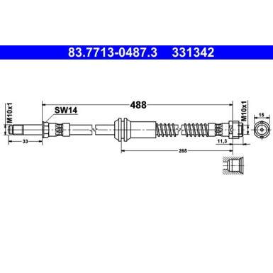 ATE Bremsschlauch | 83.7713-0487.3