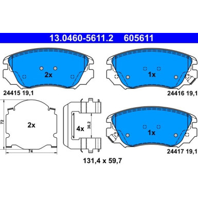 Bremsbelagsatz Opel P. Insignia 1.4-2.0 08 | 13.0460-5611.2