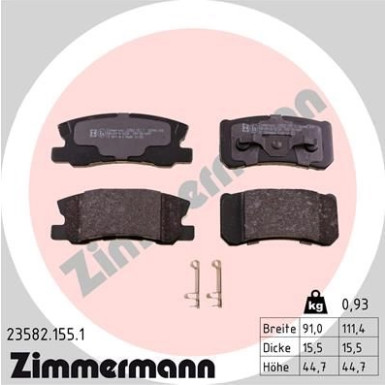 ZIMMERMANN Bremsbeläge 23582.155.1