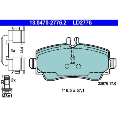 Bremsbelagsatz Db P. W168 1,4-1,9 97-04 Keramik | 13.0470-2776.2 Bremsbelagsatz Db P. W168 1,4-1,9 97-04 Keramik | 13.0470-2776.2