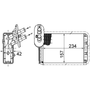 Wärmetauscher, Innenraumheizung BEHR AH 164 000S