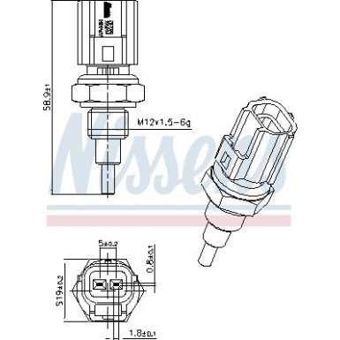NISSENS Sensor, Kühlmitteltemperatur 207098