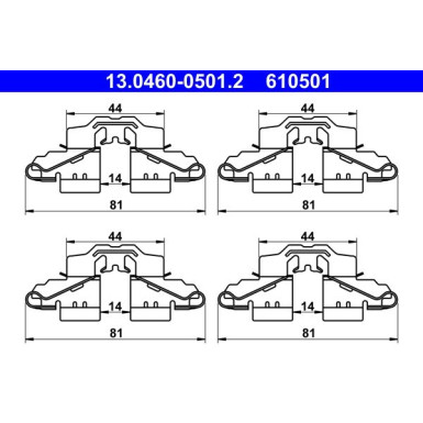 ATE Zubehörsatz, Scheibenbremsbelag 13.0460-0501.2
