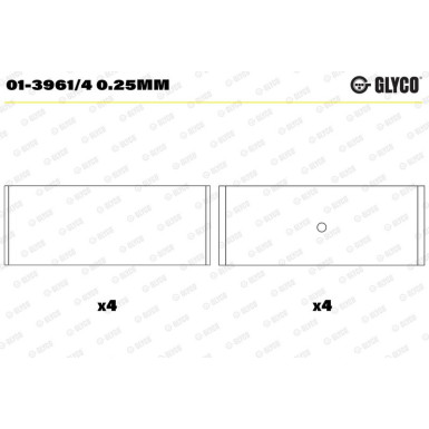 PLEUELLAGER | 01-3961/4 0.25MM