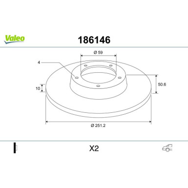 VALEO Bremsscheibe 186149