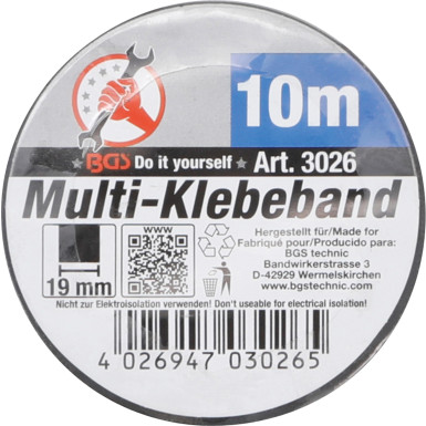 BGS Multi-Klebeband | schwarz | 19 mm x 10 m | 3026