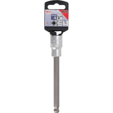 BGS Bit-Einsatz | Länge 140 mm | Antrieb Innenvierkant 12,5 mm (1/2"""") | Innensechskant mit Kugelkopf 10 mm | 4258-10