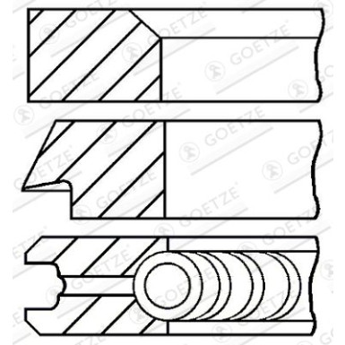 GOETZE ENGINE Kolbenringsatz | 08-443800-00