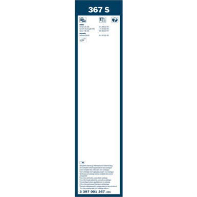BOSCH | Wischerblatt S367 | TWIN-Spoiler | 3397001367