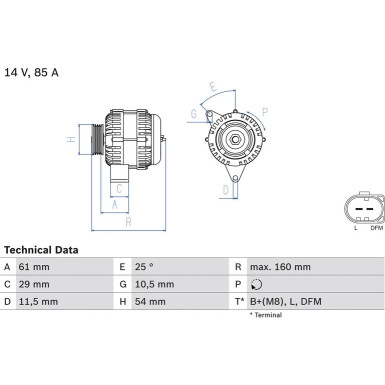 Lichtmaschine | SMART Fortwo | 0 986 044 490