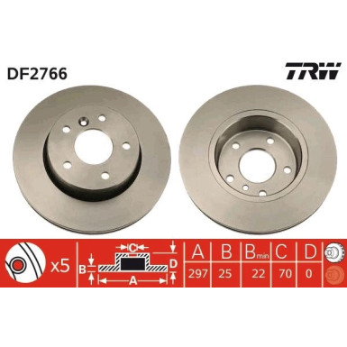 Bremsscheibe Land Rover P. Range Rover 94 | DF2766