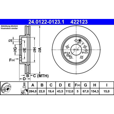 Bremsscheibe Db P. W124/W201 84-98 | 24.0122-0123.1