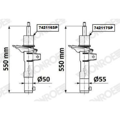 MONROE OESpectrum VA li/re | SKODA Octavia,VW Golf 12 | 742116SP