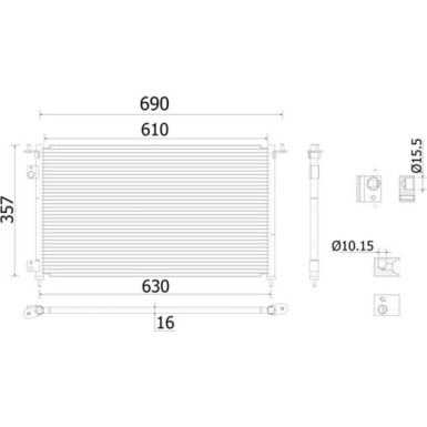 MAHLE Kondensator, Klimaanlage | AC 909 000S