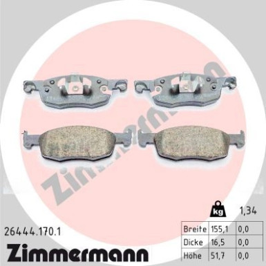 ZIMMERMANN Bremsbelagsatz, Scheibenbremse | 26444.170.1