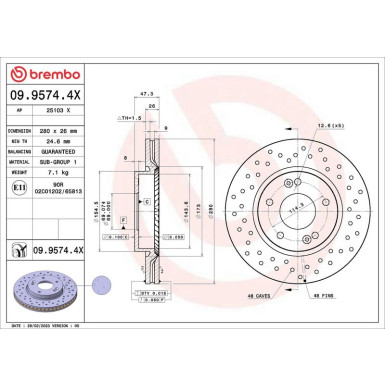 Bremsscheibe VA Xtra | HYUNDAI i30 KIA Ceed 07-19 | 09.9574.4X
