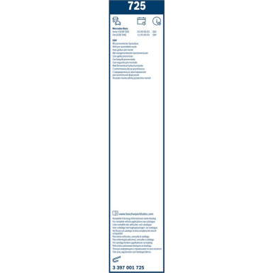 725 BOSCH | Wischerblatt | TWIN-Standard | 3397001725